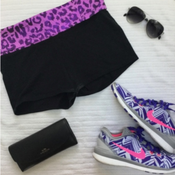 PINK Victoria's Secret Pants - VS PINK Purple Cheetah Print Yoga Shorts